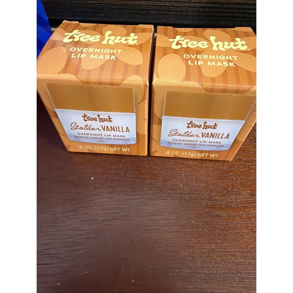 Tree Hut Golden Vanilla Overnight Lip Mask .6oz BRAND NEW 2 Piece